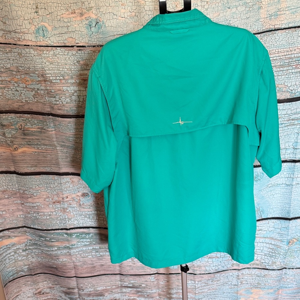 Habit Teal Button Down Shirt - Picture 2 of 2